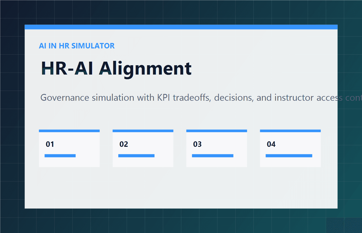 Preview of the HR-AI Alignment Simulator dashboard